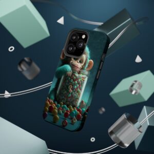 Protect Your Phone in Style with Our Playful Baby Monkey Eating Candy iPhone Case - A Whimsical and Fun Accessory for Your Device!